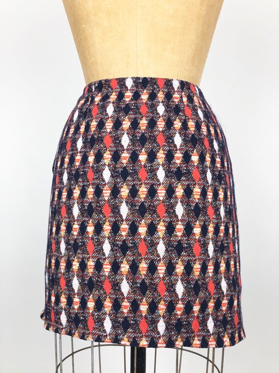 HOT 1960’s Wool Jersey Knit Mini Skirt M
