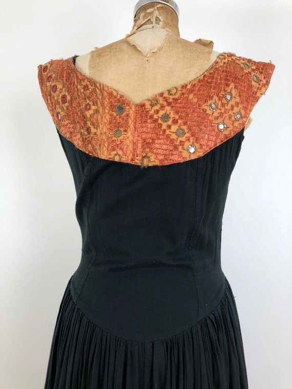 1970s Indian Embroidered Mirror Sun Dress S - image 7