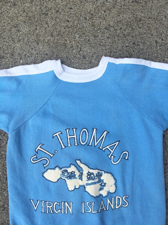 1950s St. Thomas Souvenir Cotton Short Sleeve Cre… - image 2