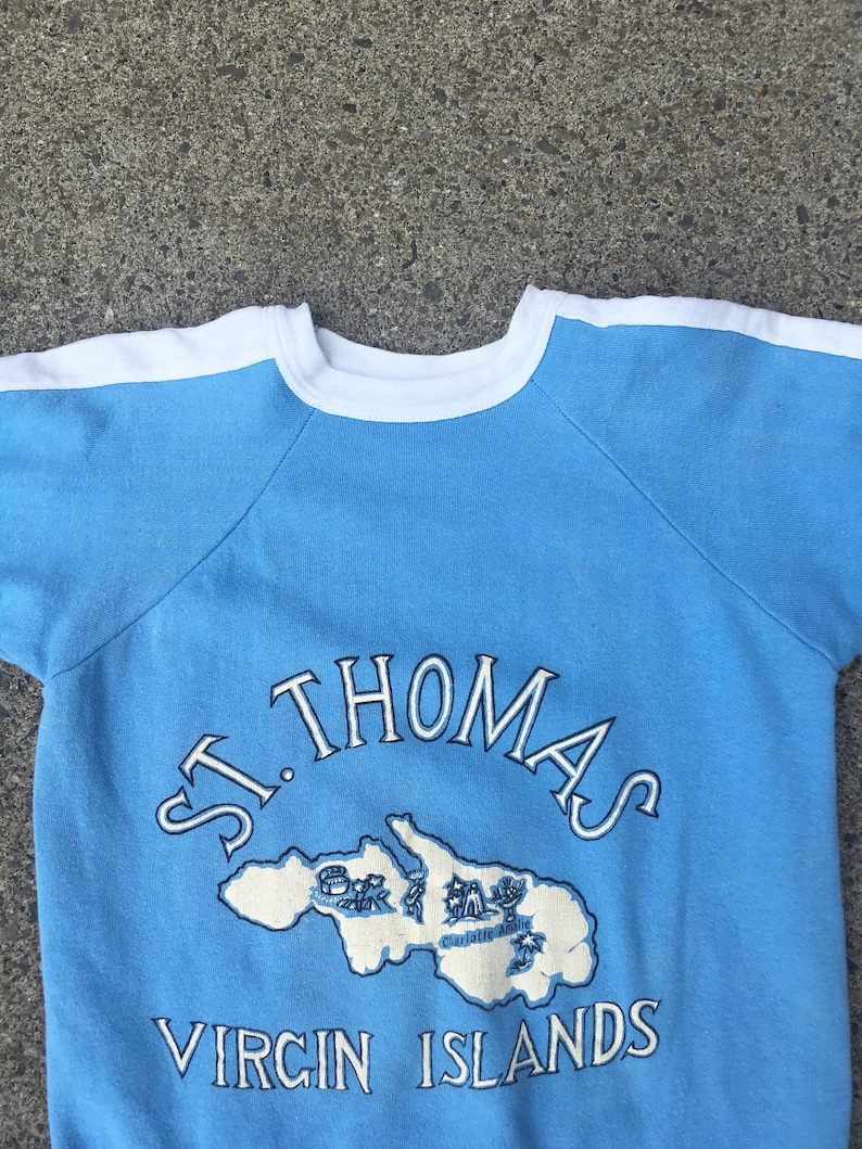 1950s St. Thomas Souvenir Cotton Short Sleeve Crewneck Sweatshirt S image 2