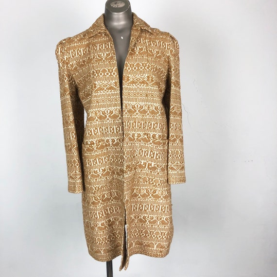 GORGEOUS 1940s Guatemalan Woven Duster S - image 2