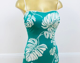 1970s Deweese Green Hawaiian One Piece Swimsuit S - Etsy