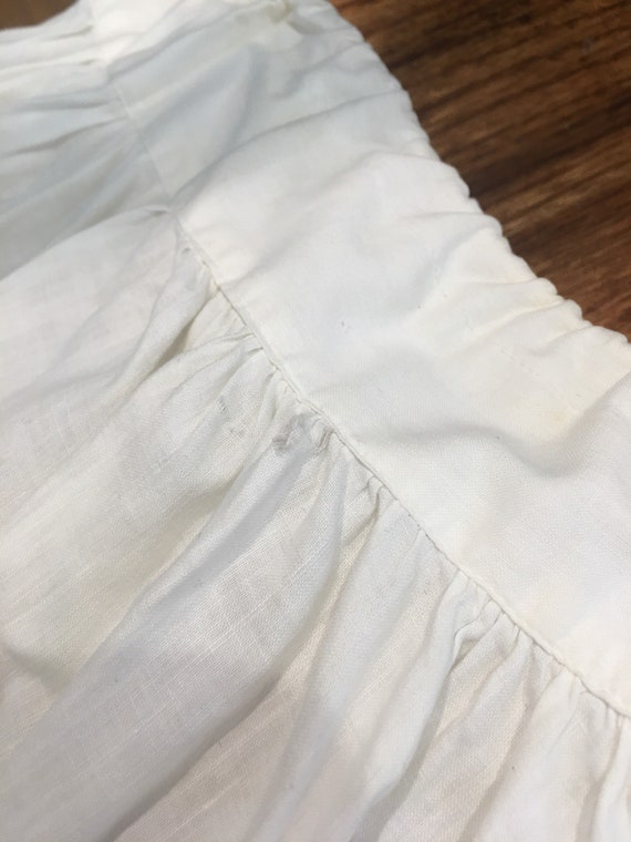 Antique Victorian Split Crotch White Cotton Bloomers S - Gem