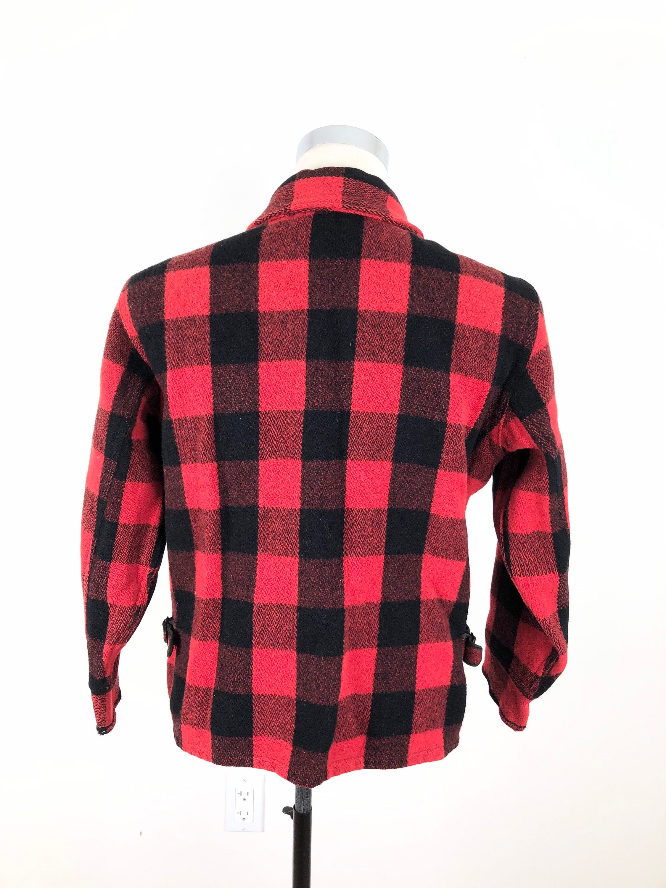 1940s Woolrich Buffalo Plaid Wool Zip Jacket M Etsy