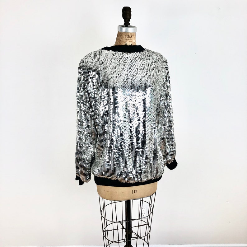 silver sequin sweatshirt