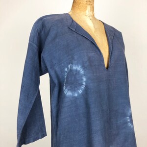 Antique Indigo Dyed French Linen Tunic S image 2