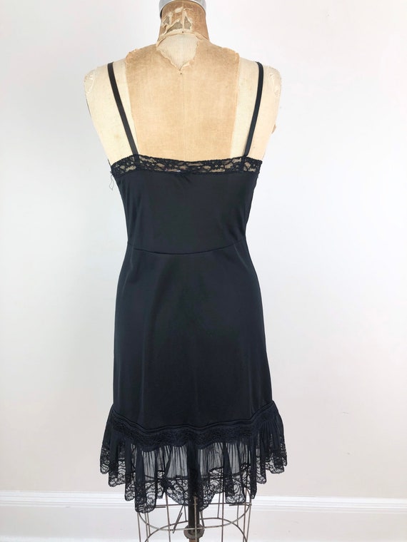 1950s Black Nylon and Lace Full Slip S - image 4