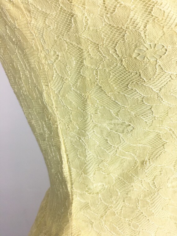 Fabulous 1950s Butter Lace Party Dress S - image 9