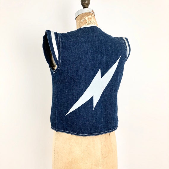 Ziggy Stardust 1970s Lightening Strike Denim Vest