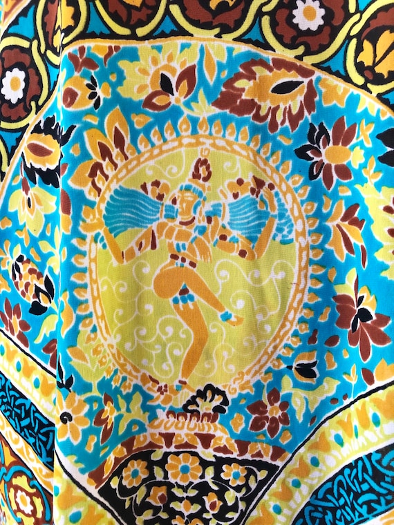 GROOVY 1960’s Psychedelic Kali Print Kaftan M - image 3