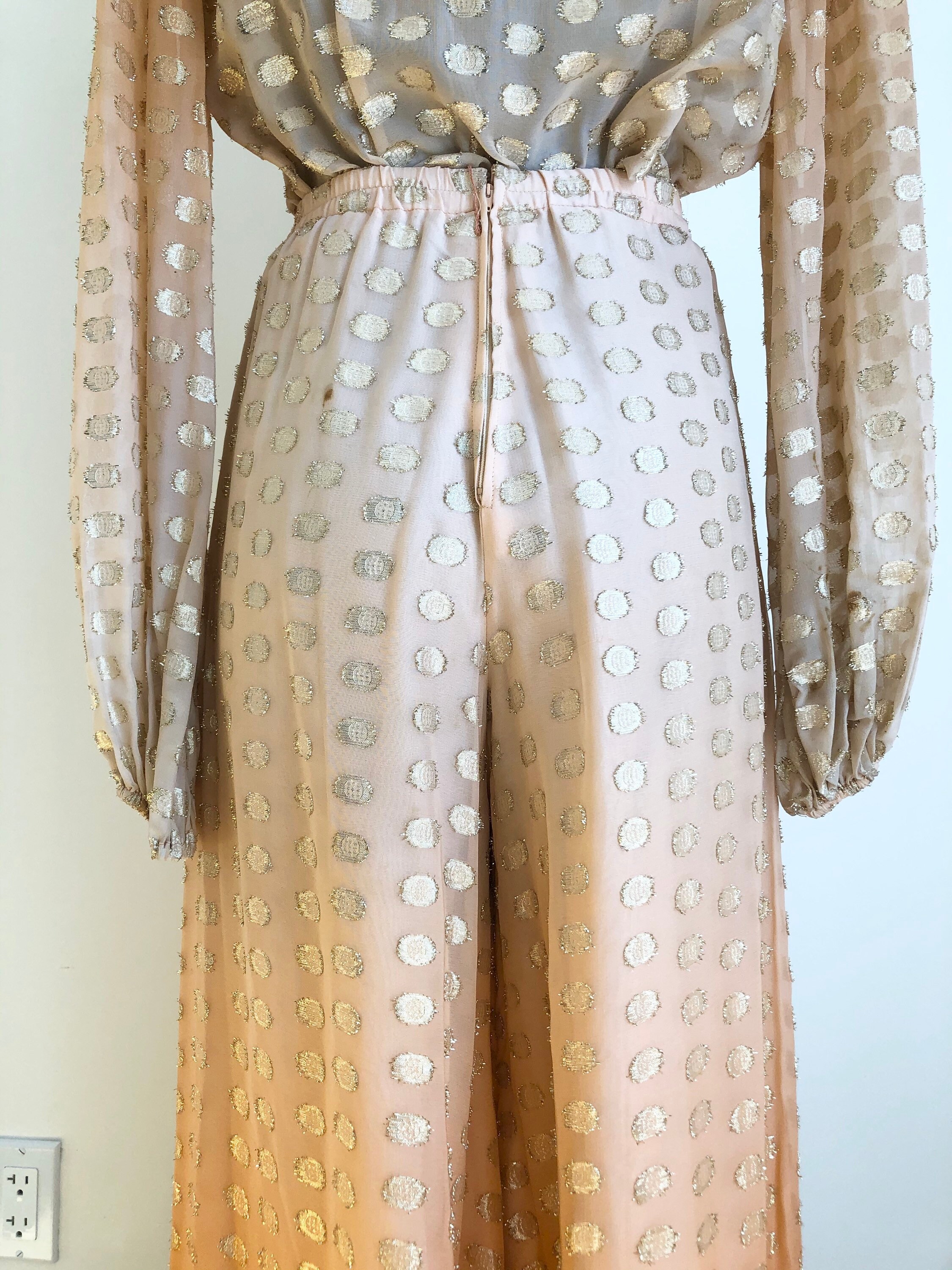 polka dot trouser suit