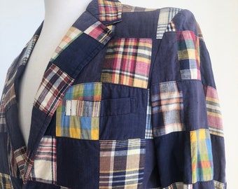 アウターその他 Madras blazer with belt and removable scarf Cynthia Rowley Madras Patchwork Plaid Blazer | Saks Fifth Avenue