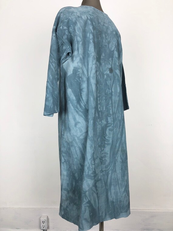 Indigo Dyed Antique French Linen Tunic Dress S - image 8