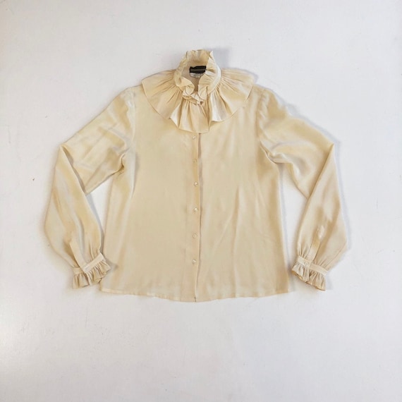 ivory ruffle blouse