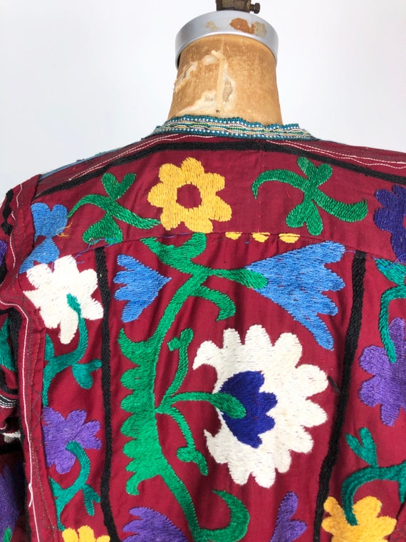 1970s Heavily Embroidered Uzbek Suzani Chapan S - image 8