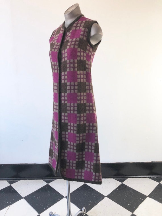 FABULOUS 1960’s Wool Maxi Vest Mini Dress S