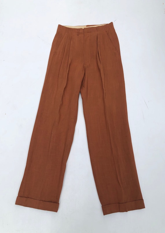 Fabulous 1940’s Orange Pleated High Waist Trousers