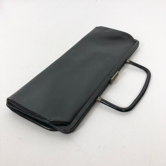 FABULOUS 1940’s Black Vinyl Top Handle Bag