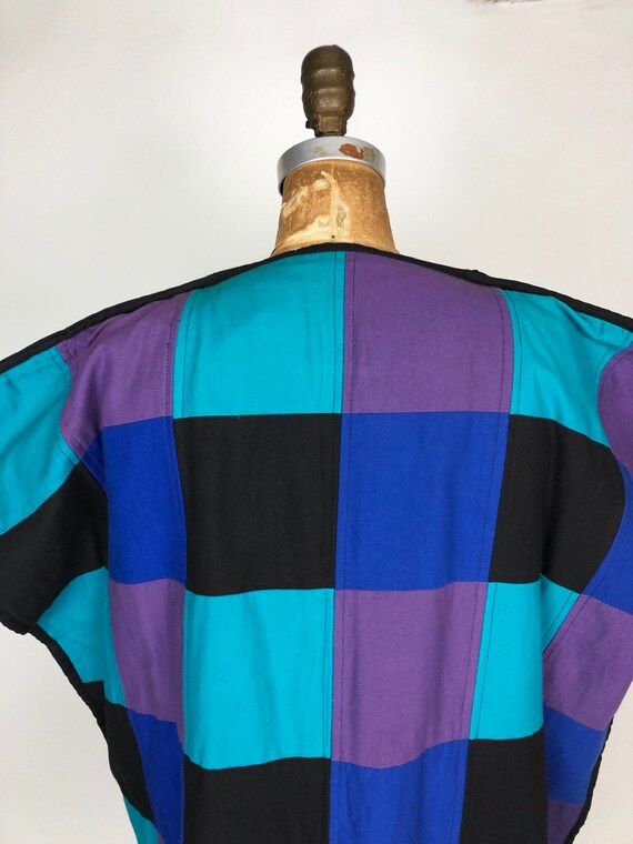 1980s Oversized Patchwork Cotton Vest M - image 8