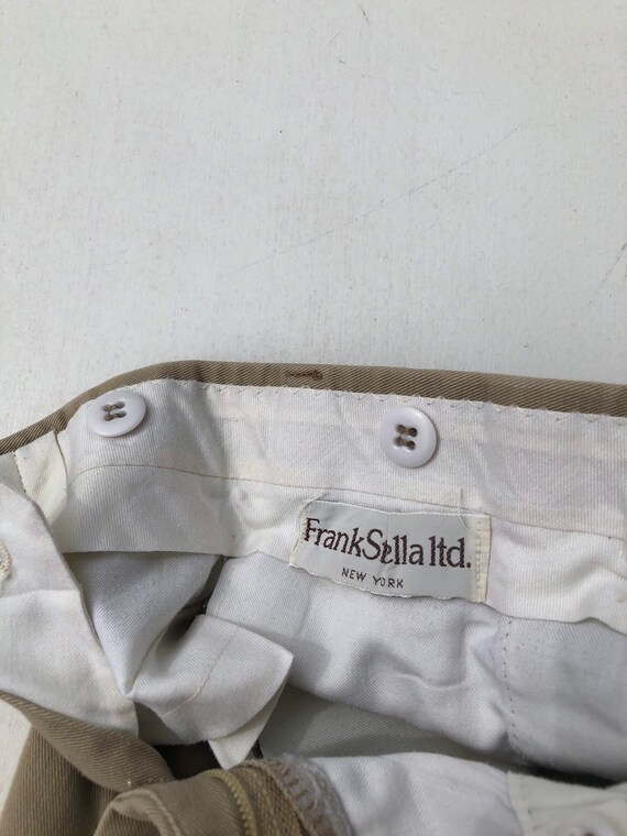 1980s Frank Stella Khaki Cotton Military Style Tr… - image 7