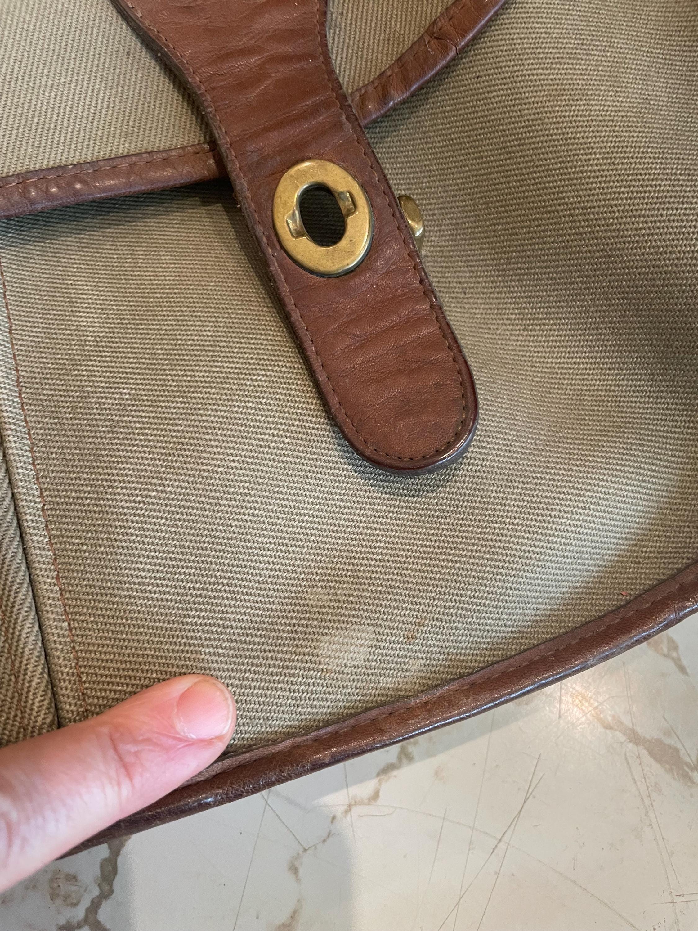 バッグ Rare Vintage Coach Pochette Bag Khaki Vintage Coach Khaki Brown Jacquard Signature Leather