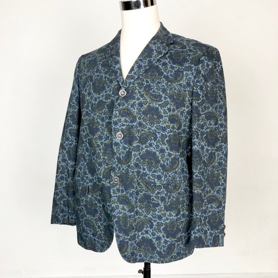 1960s Paisley Print Cotton Dinner Jacket S
