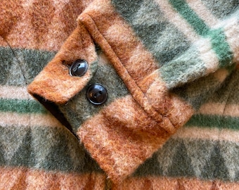 1960s Mackinaw Woolens Pattern Wool Blanket Coat L