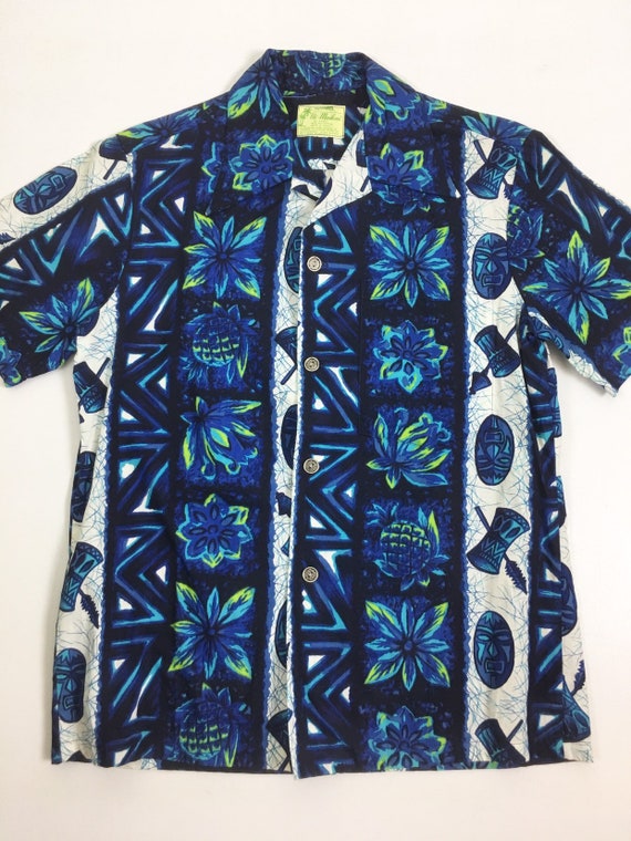 1950s Ui Maikai Cotton Hawaiian Shirt M - image 2
