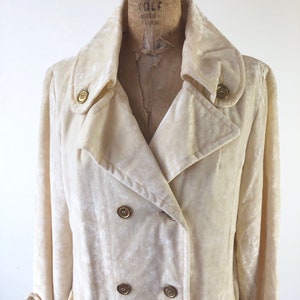 KILLER 1960s Ivory Velvet Pea Coat M image 3