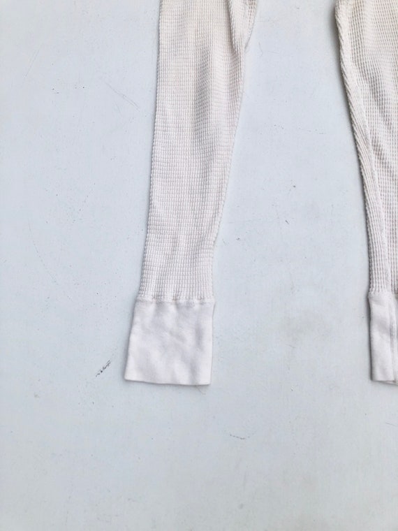 1960s White Waffle Thermal Long Johns  S M - image 7