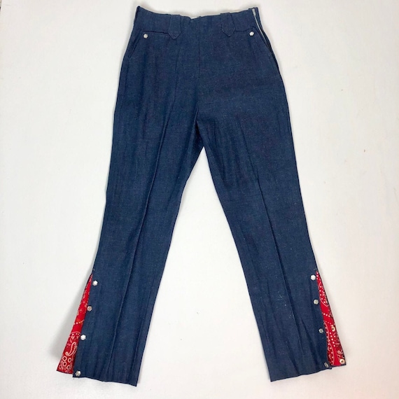 Deadstock NOS 1950s Denim Western Bandana Pants M
