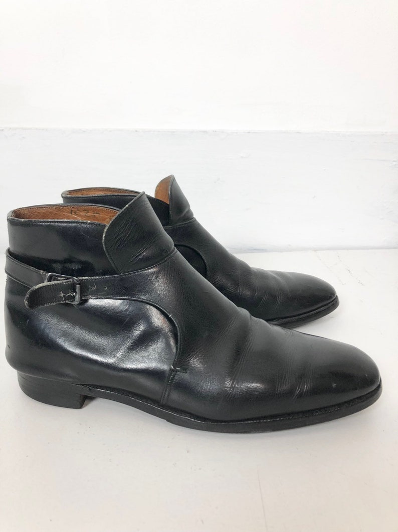 1960s Black Leather Beatle Ankle Boots | Etsy