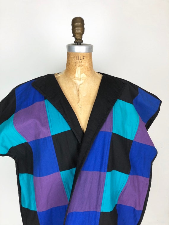 1980s Oversized Patchwork Cotton Vest M - image 5
