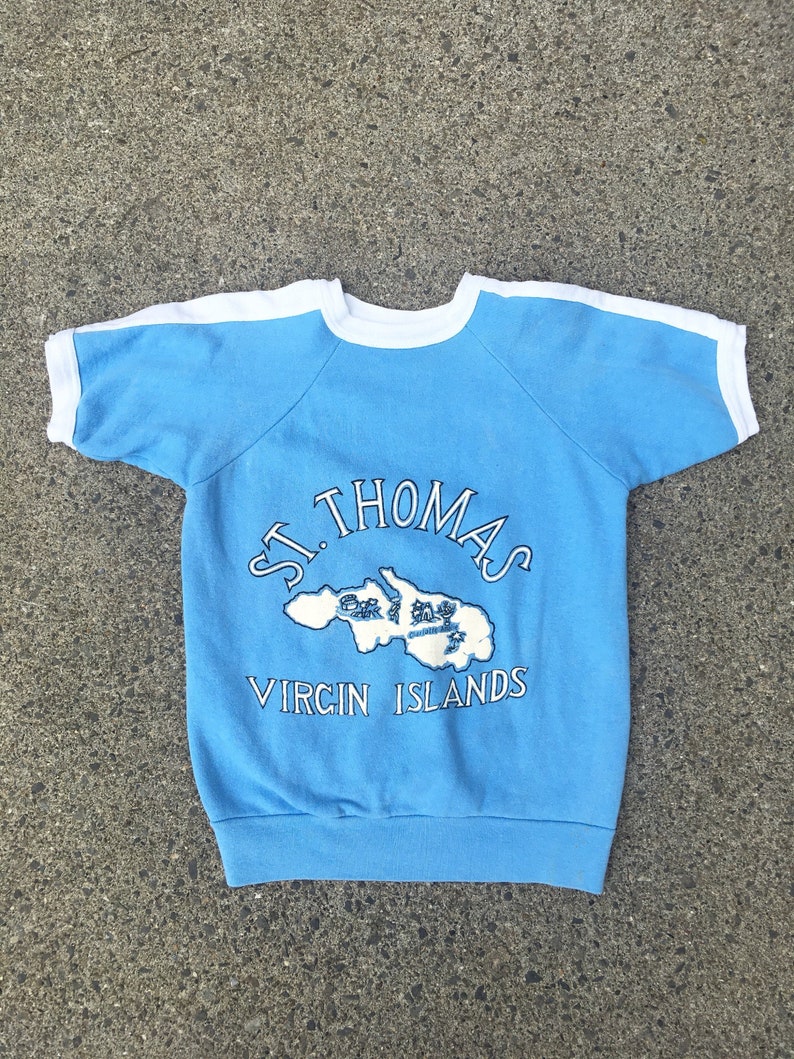 1950s St. Thomas Souvenir Cotton Short Sleeve Crewneck Sweatshirt S image 1