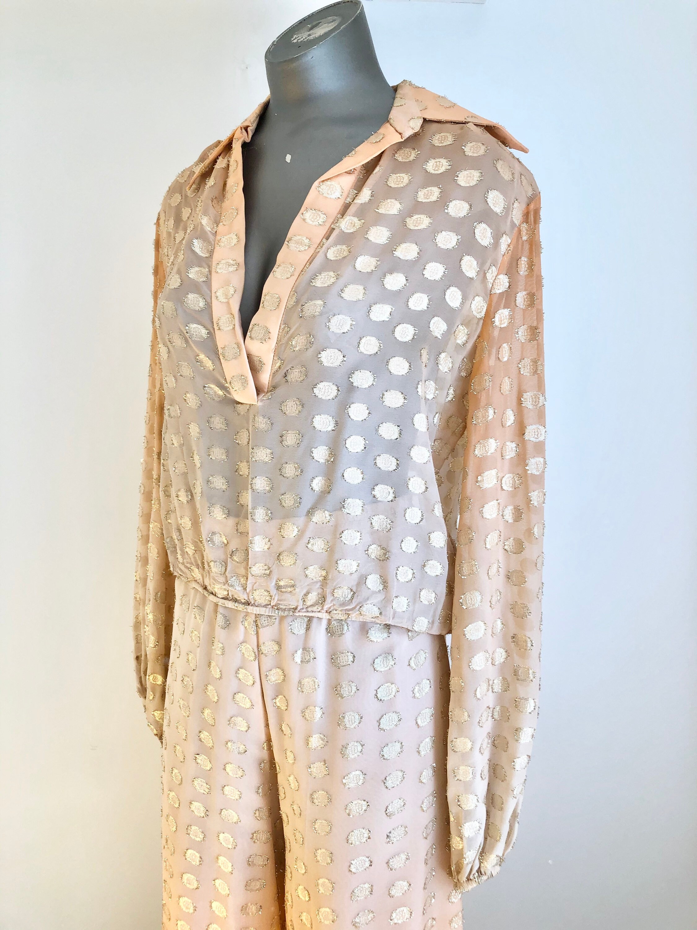 polka dot trouser suit