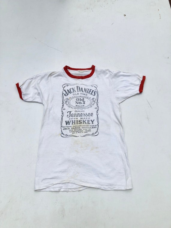 1970s Jack Daniels Whiskey Ringer T Shirt M - image 1