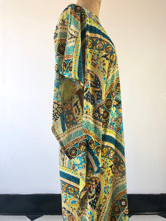 GROOVY 1960’s Psychedelic Kali Print Kaftan M - image 7