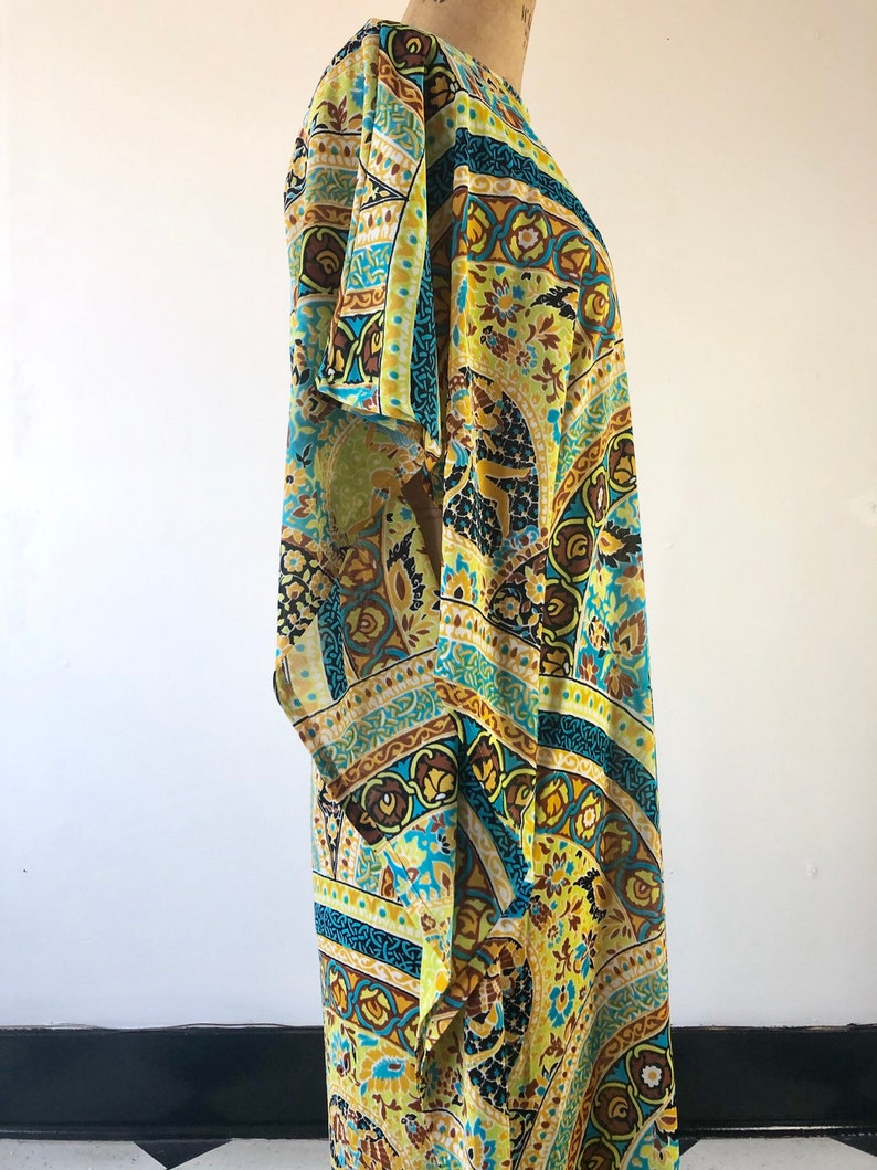 GROOVY 1960s Psychedelic Kali Print Kaftan M image 7