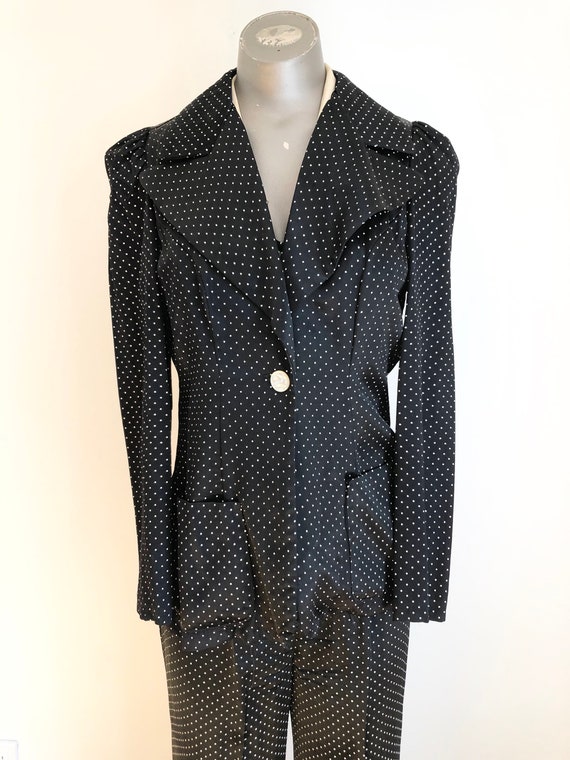 Fabulous 1970s Oops California Black Polka Dot 3 … - image 4