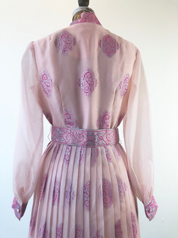 OUT OF SIGHT 1960’s Alfred Shaheen Pleated Pink O… - image 8