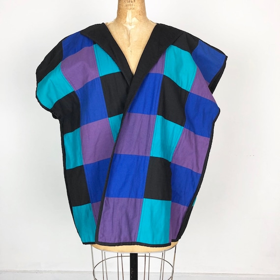 1980s Oversized Patchwork Cotton Vest M - image 2