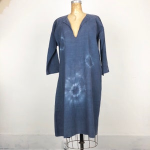 Antique Indigo Dyed French Linen Tunic S image 1