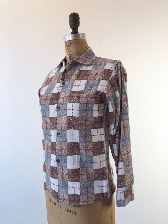 1950’s McGregor Plaid Cotton Flannel S - image 4