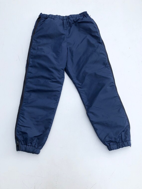 1970s LL Bean Navy Nylon Zipper Side Ski Pants M - image 2