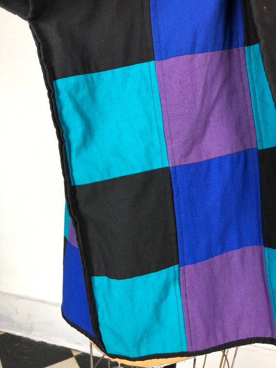 1980s Oversized Patchwork Cotton Vest M - image 9