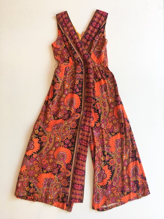 Fabulous 1960s Psychedelic Paisley Jumpsuit M