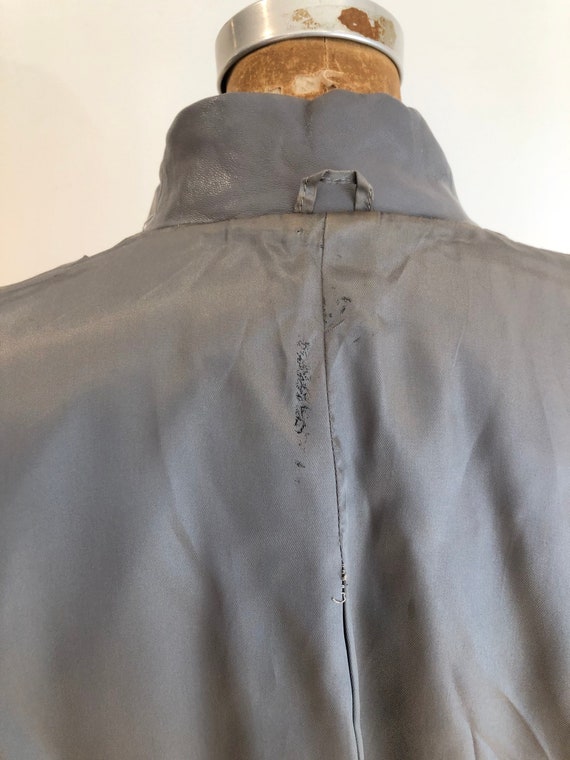 Killer 1970s Vera Pelle Grey Leather Jacket M - image 8