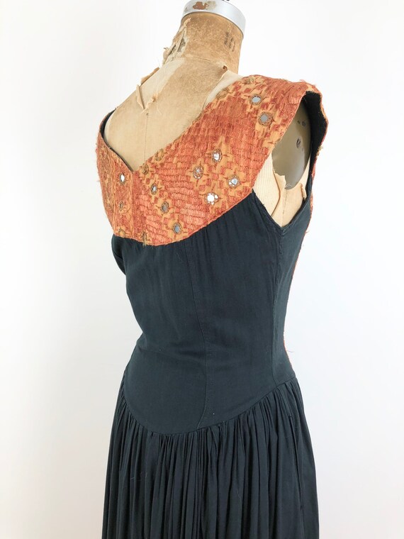 1970s Indian Embroidered Mirror Sun Dress S - image 8