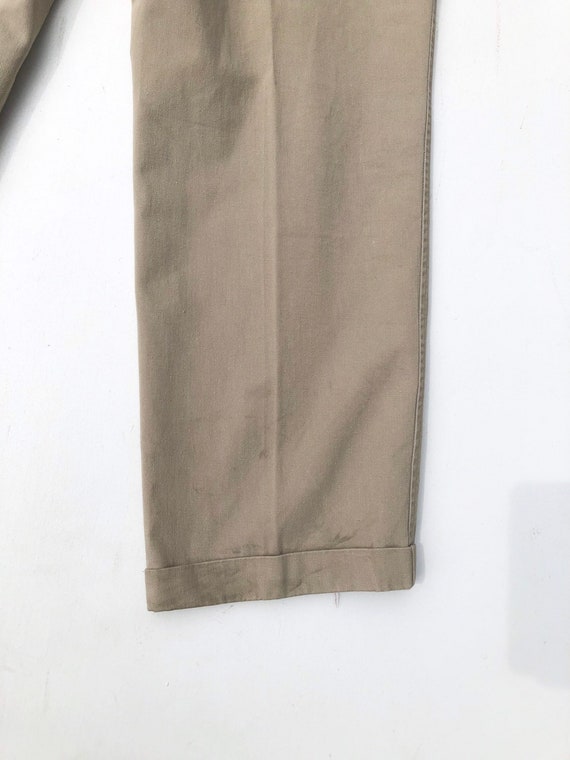 1980s Frank Stella Khaki Cotton Military Style Tr… - image 9