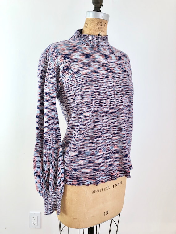 1960s Montgomery Ward Space Dye Knit Turtleneck M